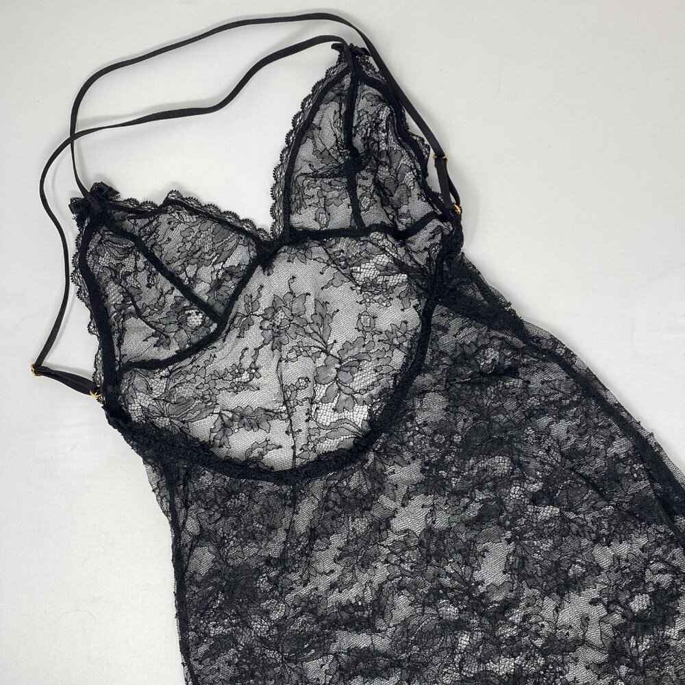 Agent Provocateur Hinda Black Lace Slip UK10 Medium NWT $425 - Picture 8 of 10